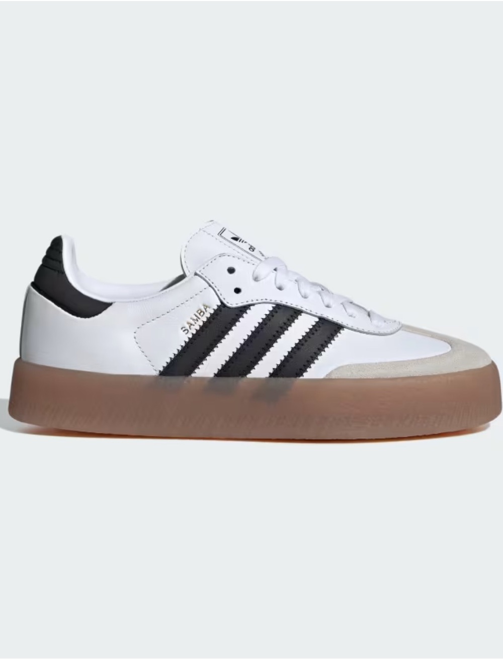 Adidas White/Black with Gum Platform Samba Sneaker